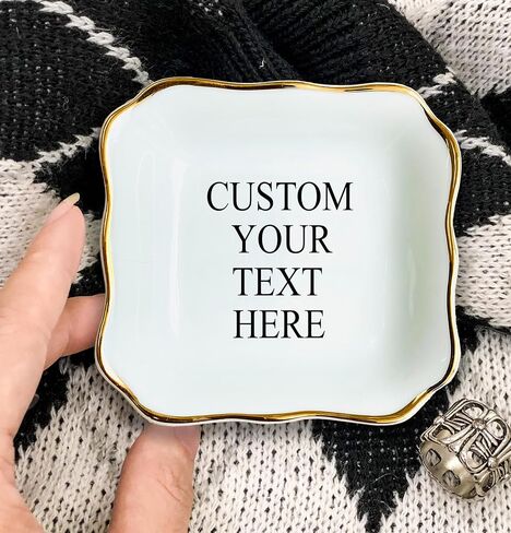 HatafaFurni Daughter Gift From Mom, Ring Dish For Girl Daughter, White Ceramic Jewelry Dish, Personalized Trinket Tray, Mother And Daughter, Wedding Gift, Graduation Birthday Gift in Saudi Arabia
