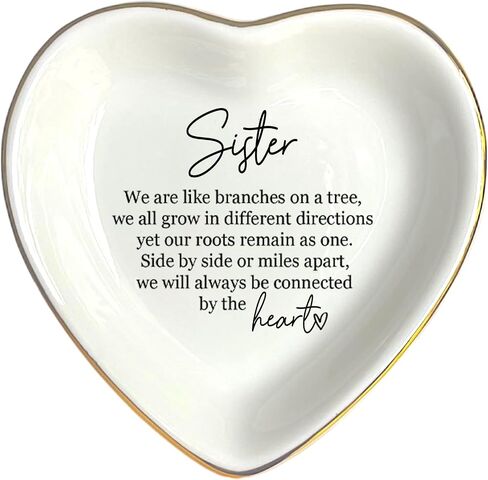 HatafaFurni Daughter Gift From Mom, Ring Dish For Girl Daughter, White Ceramic Jewelry Dish, Personalized Trinket Tray, Mother And Daughter, Wedding Gift, Graduation Birthday Gift in Saudi Arabia