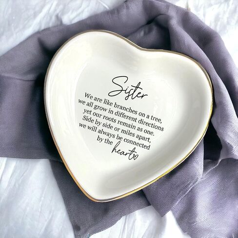 HatafaFurni Daughter Gift From Mom, Ring Dish For Girl Daughter, White Ceramic Jewelry Dish, Personalized Trinket Tray, Mother And Daughter, Wedding Gift, Graduation Birthday Gift in Saudi Arabia