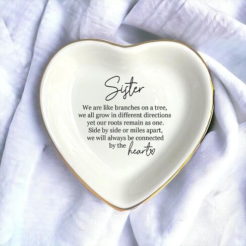 HatafaFurni Daughter Gift From Mom, Ring Dish For Girl Daughter, White Ceramic Jewelry Dish, Personalized Trinket Tray, Mother And Daughter, Wedding Gift, Graduation Birthday Gift in Saudi Arabia