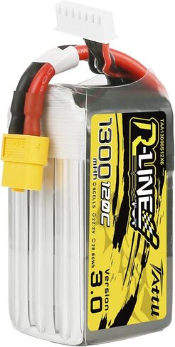 بطارية ليبو TATTU R-Line إصدار 3.0 6s 1300 مللي أمبير في الساعة 22.2 فولت 120C 6S بطارية ليبو مع قابس XT60 لطائرة RC Racing FPV بدون طيار هليكوبتر كوادكوبتر طائرة بدون طيار طائرة RC in Saudi Arabia