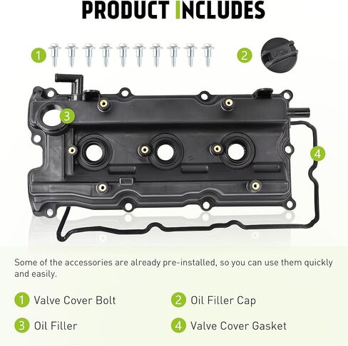 13264-8J113 طقم غطاء صمام المحرك مناسب لنيسان، 2002-2006 ألتيما، 2002-2008 ماكسيما، 2003-2007 مورانو، 2004-2009 كويست، 2002-2004 محرك إنفينيتي I35 V6 3.5L # 13264ZA30A، 264-985، 132 647Y010 in Kuwait