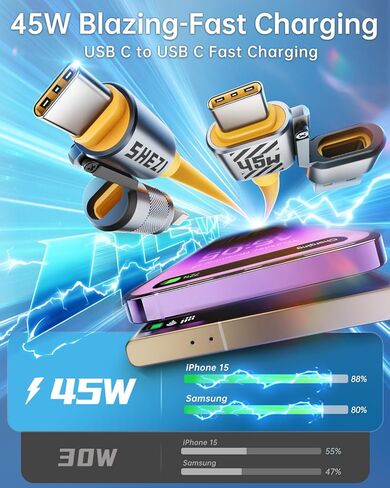 كابل USB C 4 في 1 بقوة 100 واط [سلسلة SHEZI] سلك شاحن iPhone iPad من السيليكون السميك [شحن سريع ومزامنة البيانات] [CarPlay & Android Auto]، كابل شحن متعدد مع منفذ Lightning/Type C/USB A بطول 5 أقدام in Kuwait