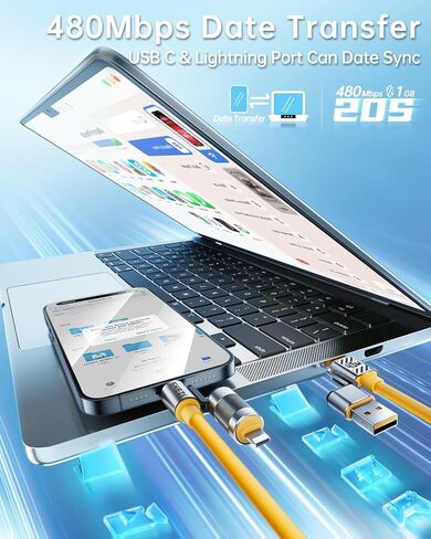 كابل USB C 4 في 1 بقوة 100 واط [سلسلة SHEZI] سلك شاحن iPhone iPad من السيليكون السميك [شحن سريع ومزامنة البيانات] [CarPlay & Android Auto]، كابل شحن متعدد مع منفذ Lightning/Type C/USB A بطول 5 أقدام in Kuwait