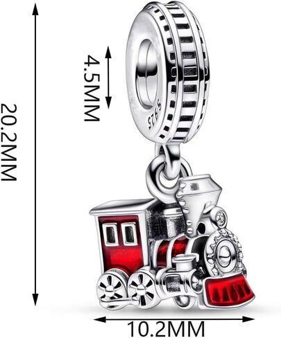 Red Train Dangle Charm Fit Women Bracelet Necklaces Fashion Gifts 925 Sterling Silver DIY Jewelry in Saudi Arabia