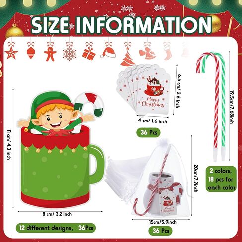 Pasimy 36 Pcs Christmas Sticky Notes Xmas Self Stick Memo Pads Coffee Cup Santa Notepad Set Included Christmas Candy Cane Pens Merry Christmas Tag Organza Bag Kids Christmas Office Home Party Gift in Saudi Arabia