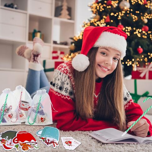 Pasimy 36 Pcs Christmas Sticky Notes Xmas Self Stick Memo Pads Coffee Cup Santa Notepad Set Included Christmas Candy Cane Pens Merry Christmas Tag Organza Bag Kids Christmas Office Home Party Gift in Saudi Arabia