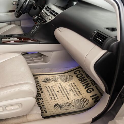 800 Pcs Bulk Disposable Car Paper Floor Mats Automotive Floor Mats Brown Kraft Paper Floor Mats for Cars Vehicles Printed with Cute Footprint and Words for Car Dealerships 20 x 16 Inch (Brown) in Saudi Arabia