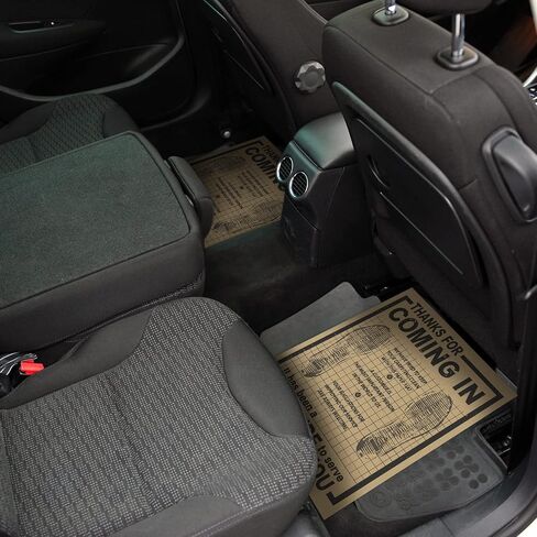 800 Pcs Bulk Disposable Car Paper Floor Mats Automotive Floor Mats Brown Kraft Paper Floor Mats for Cars Vehicles Printed with Cute Footprint and Words for Car Dealerships 20 x 16 Inch (Brown) in Saudi Arabia