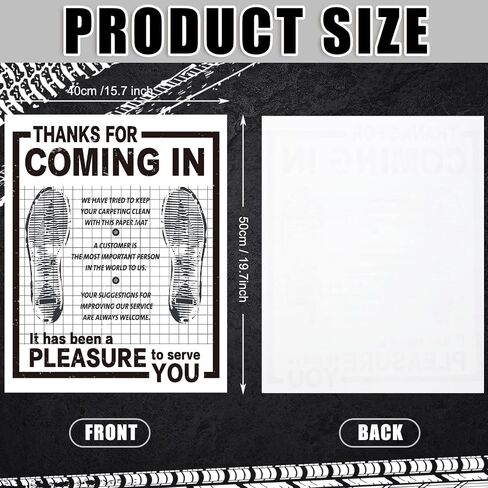 800 Pcs Bulk Disposable Car Paper Floor Mats Automotive Floor Mats Brown Kraft Paper Floor Mats for Cars Vehicles Printed with Cute Footprint and Words for Car Dealerships 20 x 16 Inch (Brown) in Saudi Arabia
