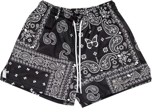 Men's Paisley Shorts Drawstring Bandana Print Casual Workout Athletic Basketball Beach Boxing Summer Shorts in Saudi Arabia