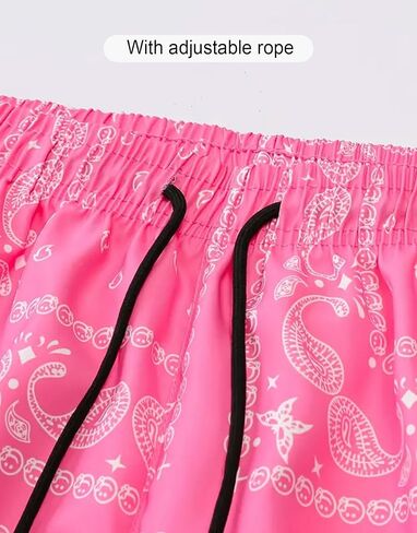 Men's Paisley Shorts Drawstring Bandana Print Casual Workout Athletic Basketball Beach Boxing Summer Shorts in Saudi Arabia
