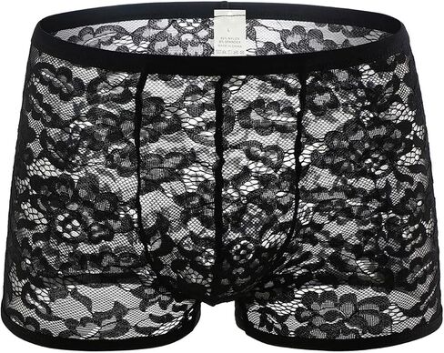 Mens Lace Boxers Briefs Sheer Underwear Sissy Panties Sexy Lingerie for Men in Kuwait