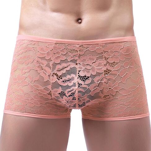 Mens Lace Boxers Briefs Sheer Underwear Sissy Panties Sexy Lingerie for Men in Kuwait
