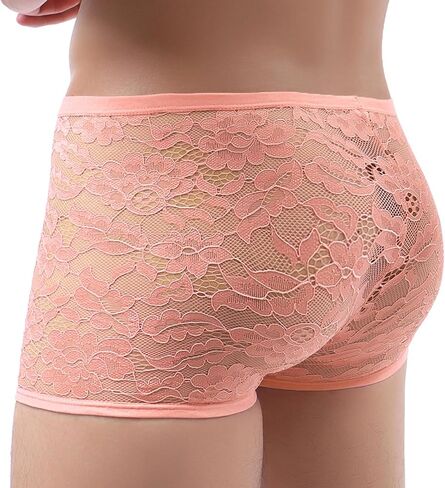 Mens Lace Boxers Briefs Sheer Underwear Sissy Panties Sexy Lingerie for Men in Kuwait