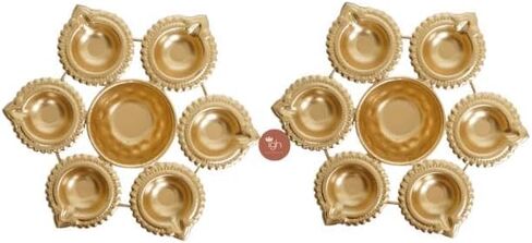 Assorted Decorative Traditional Urli Diya | Perfect for Center Table, Living Room, Office, Home & Pooja Room, Wedding Gift, (10) in Kuwait