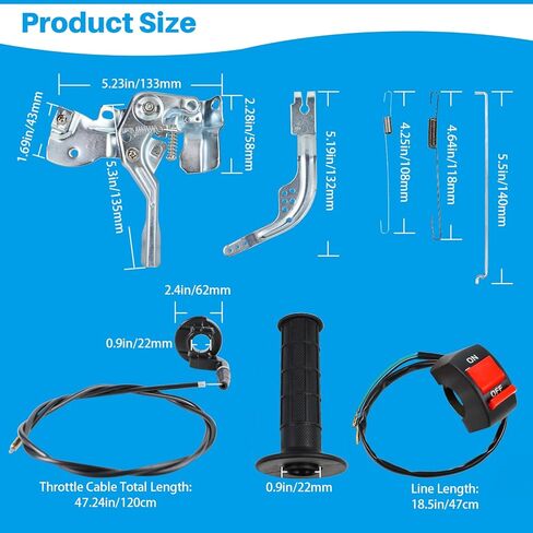 مجموعة التحكم في خنق الدراجة الصغيرة، مجموعة ربط الخانق متوافقة مع بريداتور 212cc 196cc كولمان CT200U BT200X CT200U-EX B200R Baja Warrior Massimo MB200 M200 Minibike GX160 GX200 in Kuwait