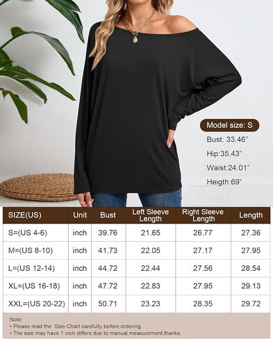 Riyiper 3 Pack Women's Off The Shoulder Tops, Long Sleeve Shirts Casual Dolman Tunics Tee Blouses Loose Pullover Tunic Tops in Saudi Arabia