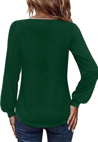 Women's Long Sleeve Shirts Dressy V Neck Business Casual Blouses Fall Clothes in Saudi Arabia