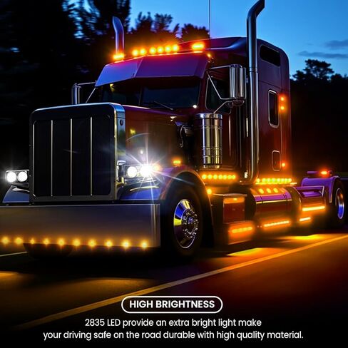 3/4 Inch Round Clear Lens Amber 3 LED Side Marker Lights Clearance Indicator Lights with Grommets Truck Trailer RV ATV SUV 12V DC Plugs in Kuwait