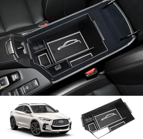 LUWU 2023 Infiniti QX50 QX55 منظم وحدة التحكم المركزية منظم مسند الذراع 2018-2023 QX50 وحدة تخزين وحدة التحكم المركزية صينية إدراج 2022-2023 QX55 مسند الذراع 2023 ملحقات إنفينيتي (أبيض) in Kuwait