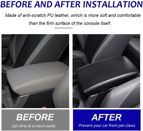 DEYTOP Center Console Cover for Subaru Crosstrek/Impreza 2024 Accessories Armrest Cover for 2024 Crosstrek Accessories Anti-Scratch Leather Armrest Protector (Black with Black Stitches) in Kuwait