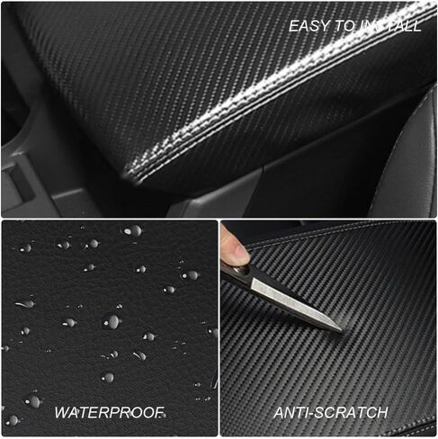 DEYTOP Center Console Cover for Subaru Crosstrek/Impreza 2024 Accessories Armrest Cover for 2024 Crosstrek Accessories Anti-Scratch Leather Armrest Protector (Black with Black Stitches) in Kuwait
