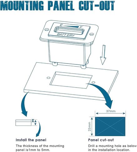 36V Battery Fuel Gauge Indicator,for Golf Cart,EZGO, Ya maha, Fork Lifts,Club Car,Floor Care Equipment LED Battery Indicator Meter Gauge in Kuwait
