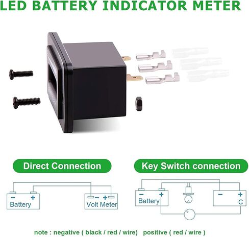 36V Battery Fuel Gauge Indicator,for Golf Cart,EZGO, Ya maha, Fork Lifts,Club Car,Floor Care Equipment LED Battery Indicator Meter Gauge in Kuwait