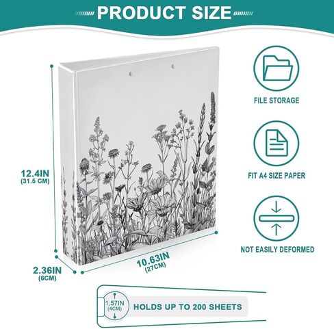 Flying Butterfly 3-Ring Binder 1.5 Inch 1 Pack Round Ring Binder Holds 200 Sheets with 3 Inside Pockets for Office Home Organization in Saudi Arabia