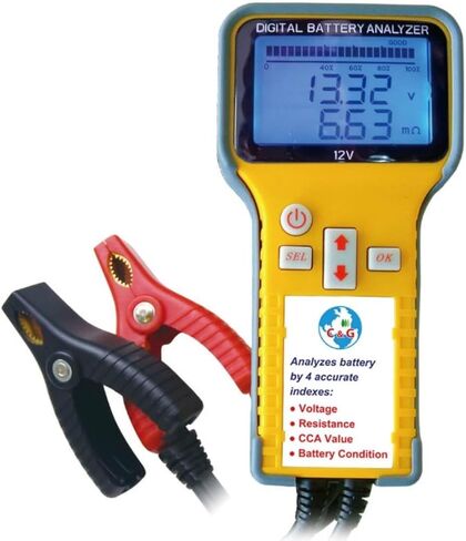 Digital Battery Analyzer 12V | Car Battery Tester | Heavy Duty | The Most Accurate Testing of 12V Batteries | Very Simple & Easy to Use | Checks Battery Health%, Volts, CCA, Resistance in Saudi Arabia
