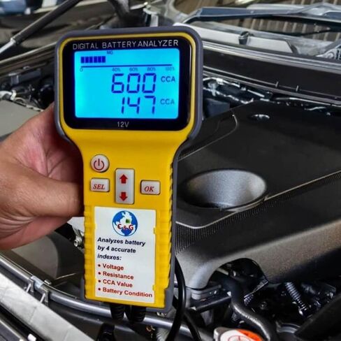 Digital Battery Analyzer 12V | Car Battery Tester | Heavy Duty | The Most Accurate Testing of 12V Batteries | Very Simple & Easy to Use | Checks Battery Health%, Volts, CCA, Resistance in Saudi Arabia