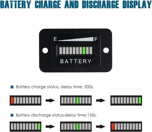Runleader 36V LED Battery Capacity Meter,Battery State of Charge & Discharge,Applicable to Trojan Battery powered Golf Cart Forklift Lawn Mower Leaf Trimmer Motorhome etc. in Kuwait