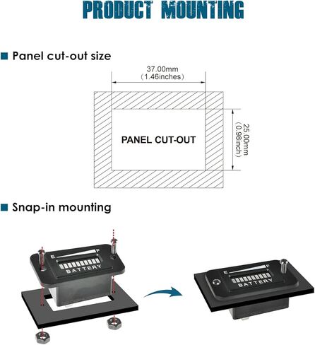 Runleader 36V LED Battery Capacity Meter,Battery State of Charge & Discharge,Applicable to Trojan Battery powered Golf Cart Forklift Lawn Mower Leaf Trimmer Motorhome etc. in Kuwait