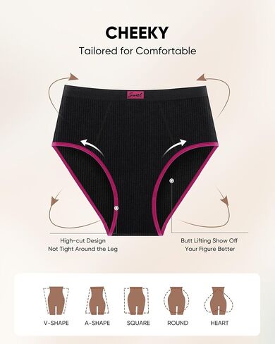 MEIYATING Womens High Waisted Underwear High-Cut Soft Stretch Briefs Ladies Cheeky Bikini Panties 5 Pack in Saudi Arabia