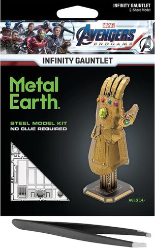 Metal Earth Fascinations Marvel Avengers Infinity Gauntlet 3D Metal Model Kit Bundle with Tweezers in Saudi Arabia