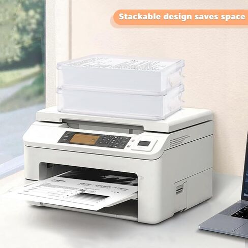 قطعتان من حافظة المشروع المحمولة مع مزلاج محكم الإغلاق، وصناديق تخزين بلاستيكية، وحقيبة مشروع للأدراج، وصندوق ملفات شفاف قابل للتكديس لتنظيم الحروف والمستندات واللوازم الفنية (اللون: شفاف) in Kuwait