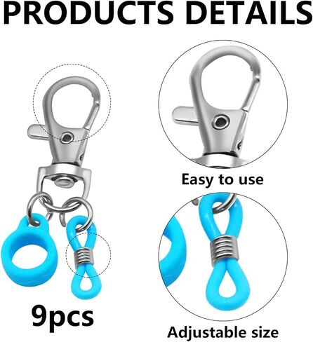 7Pcs Retractable Pen Holder Silicone Pen Lanyard Clip , Adjustable Badge Reel Accessories Pen Holder for Lanyard , Pen Lanyard Lanyard with Clip Lanyard Pen Holder Hang on Backpack, Belt, Wallet in Saudi Arabia
