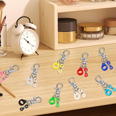 7Pcs Retractable Pen Holder Silicone Pen Lanyard Clip , Adjustable Badge Reel Accessories Pen Holder for Lanyard , Pen Lanyard Lanyard with Clip Lanyard Pen Holder Hang on Backpack, Belt, Wallet in Saudi Arabia