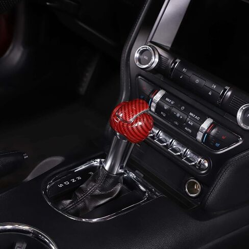 RT-TCZ Gear Shift Knob Cover Trim Interior Accessories for Ford Mustang 2015-2024 3PCS (Carbon Fiber) in Saudi Arabia