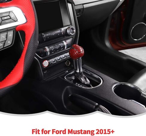 RT-TCZ Gear Shift Knob Cover Trim Interior Accessories for Ford Mustang 2015-2024 3PCS (Carbon Fiber) in Saudi Arabia