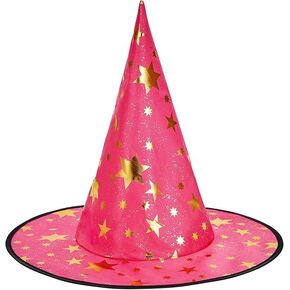 American Trends Halloween Witch Hat for Women Wizard Hat with Gold Star Cosplay Costume Accessory for Party