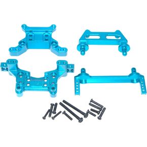 Body Post & Shock Mount Tower Compatible with Hyper GO H16BM H16GT H16DR MJX 1/16 H16 F/R Body Pillars Parts 16208 16209 16210 RC Truck Car Front Rear Aluminum Alloy Upgrade Replace(Silver)