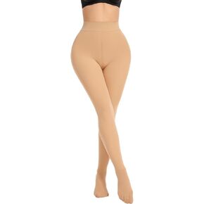 Fleece Lined Tights for Women, Thermal Opaque Tights, High Waist Tummy Control Pantyhose