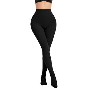 Fleece Lined Tights for Women, Thermal Opaque Tights, High Waist Tummy Control Pantyhose