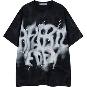 Aelfric Eden Mens Graphic Tee Shirts Oversized Y2k Cotton T-Shirt Streetwear Crew Neck Casual Summer Shirt
