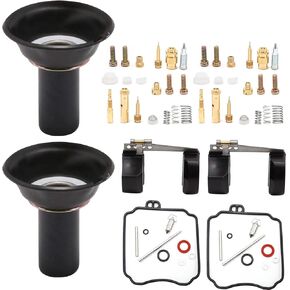 2 Packs Carburetor Rebuild Repair Kits with Gaskets Compatible with Yamaha XVS650 V Star 650 1998-2016