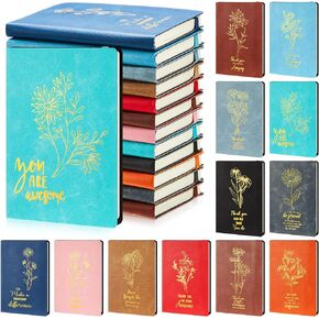 24 Pcs Employee Appreciation Notebooks Gifts for Coworker Motivational Notebooks Bulk Team Thank You Gift A6 Inspirational Notepad Leather Mini Journals for Teacher(Stylish Color)