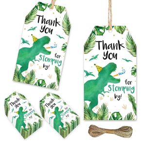 50Pcs Dinosaur Thank You Tags Thank You for Stomping by Gift Tags Thank You Paper Tags Dinosaur Gift Tag Dinosaur Hanging Tags Labels for Baby Birthday Baby Shower Dinosaur Themed Gender Reveal Favors