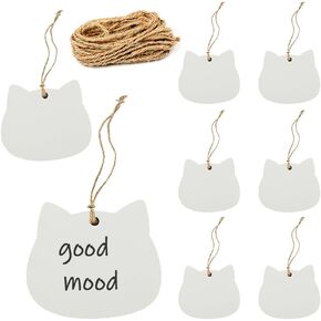 100 pcs Cute Cat Shape Kraft Paper Gift Tags,Brown Kraft Paper Christmas Gift Natural Jute Twine Blank Gift Labels DIY Arts Crafts